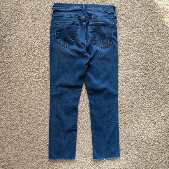 MOTHER The Mid Rise Dazzler Ankle Fray Medium Blue Wash 29 - Picture 3 of 13